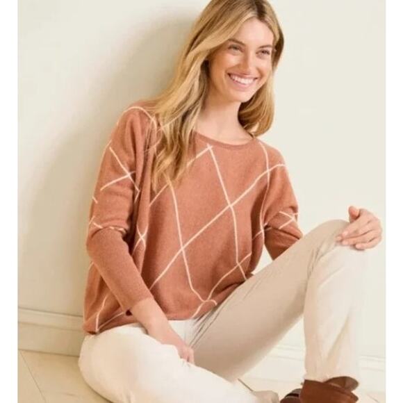 Garnet Hill Cashmere Cropped Sweater, size Medium - Picture 1 of 9